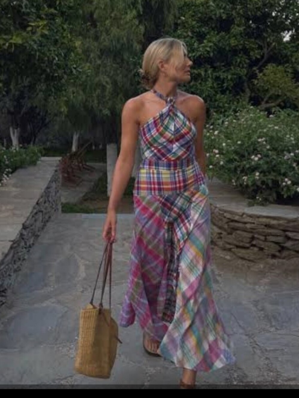 HTF AMAZING Polo Ralph Lauren Multi Madras Maxi Dress Size 8-Rare - Picture 2 of 11